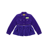 [WOMEN] Faux-Shearling Detachable Skirt Trucker Jacket (Purple) (6656348520566)