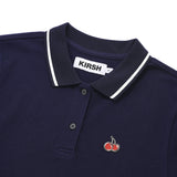 スモールチェリーフレアーピケドレス／SMALL CHERRY FLARED PIQUE DRESS [NAVY]