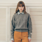 ARAN CABLE KNIT GRAY
