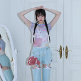 バニーチェックメッシュトップ / 0 4 bunny check mesh top