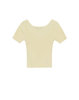【OUTLET】スクエアネックリブドニットクロップトップ BUTTER YELLOW