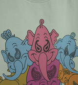 Paisley Elephant Over-Fit Tee (L.Khaki) (6629601902710)