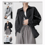 Lekping file nylon zip-up jumper