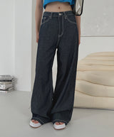 リネンローワイドパンツ/no,1048 linen raw wide pants