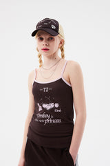 チェリートムボーイグラフィックノースリーブ / CHERRY TOMBOY GRAPHIC SLEEVELESS [BROWN]