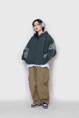 パイピングカラーフードジップアップ / Piping Color Hood Zip-up