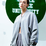 [UNISEX] Fleece-Back Cotton-Jersey and Padded Shell Zip-Up Sweatshirt (Grey) (6656650903670)