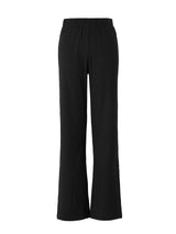 Side Slit crinkle pants - Black (6699535794294)