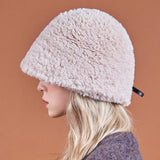 Fur Long Label Boucle Drop Bucket Hat Cream