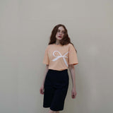 ペールオレンジリボンTシャツ