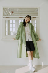 unisex long hood coat bright khaki