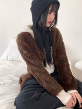 She's double button angora cardigan
