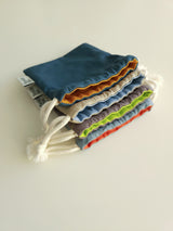 Two tone string pouch - beige L