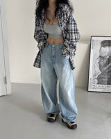 [UNISEX] ストリングチェックシャツ