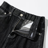 スティッチデニムミニスカート / STITCH POINT DENIM MINI SKIRT - BLACK