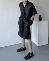 SI レザーオーバーサイズフィットショートスリーブシャツ / SI Leather Oversized Fit Short-Sleeved Shirt (3XL)
