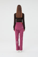 スモールチェリークロップ丈ニット／SMALL CHERRY CABLE CROP KNIT [BROWN]