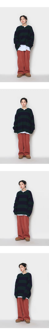 ツートーンカラーカラーニットウェア / two-tone colored collar knitwear