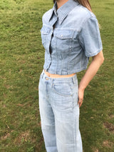 ホリゾンデニムセットアップシャツ