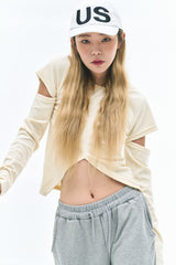 ベルベットカットアウトウォーマーTシャツ / Velvet Cut-out Warmer t (4 colors)