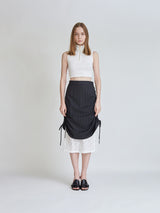 SHIRRING LAYERD LONG SKIRT (6679780753526)