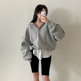 [BELLIDE MADE] Sailor Loose Fit Double-Sided Raised Half Zip-Up Sweat