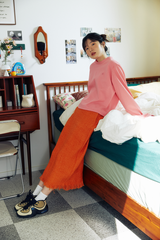 크로플 로고 티셔츠(코랄핑크)