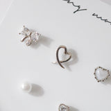 リボンパールピアス / [5 set] Ribbon Pearl Piercing Set
