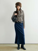 glossy ribbon duffle bag_black