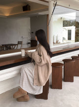[BELLIDE MADE] Granma loose fit knit cardigan