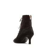 スエードレースアップ ミドルヒール/Suede Lace-Up Middle Heel(Black)