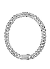 レーニンストーンキュービックチェーンネックレス_シルバー / Lenin Stone Cubic Chain Necklace(Copy) (6628150149238)