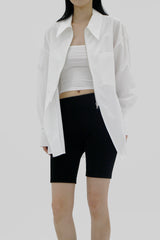 Zip-up lettering shirt (2color)