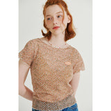 インターロック ステッチ レーストップ / INTERLOCK STITCH LACE TOP_ORANGE