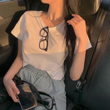 デイリーラベルセミクロップショートスリーブTシャツ