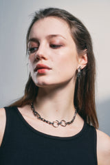 NO.320 [SILVER] TWO RING NECKLACE