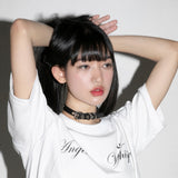 Stud Leather Choker - BLACK