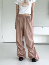 メトムレッグシャーリングバスロックナイロンツーウェイジョガーパンツ/ Methom Leg Shirring Baslock Nylon Two Way Jogger Pants