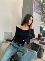 V black see-through top