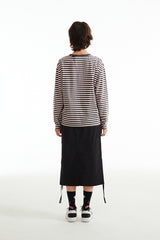 チェリーストライプロングスリーブTシャツ／CHERRY STRIPE LONG SLEEVE T-SHIRT [BLACK]