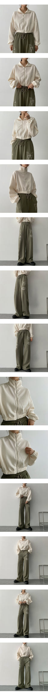 バタフライレタリングバンディングパンツ/Butterfly Lettering Banding Pants