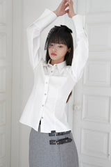 SLIM LINE CUFFS SHIRTS (WHITE)
