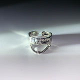 Silver Bear chain ring (6673130913910)