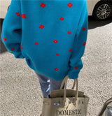 フラワーニット / Blue flower knit