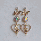 ティンカーベルハートイヤリング / Rainbow Tinkerbell Heart Earring