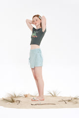 チェリーテリーラップスカート / CHERRY TERRY WRAP SKIRT [MINT]