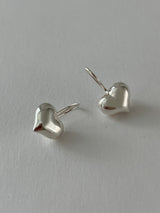 [92.5silver] hook heart earrings