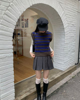 Tie pleated skirt