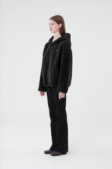 チェリーフリースフーディー付きジャンパー / CHERRY FLEECE HOODIE JUMPER [BLACK]