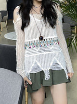 エスニックビンテージニーズニットスリーブレス / Ethnic Vintage Beads Knit Sleeveless